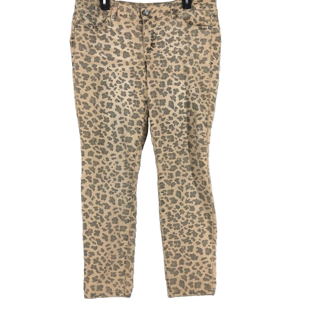 L.E.I. jeans Junior 13 beige orange Black leopard Ashley skinny regular low rise